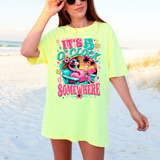It's 5 O'Clock Somewhere Flamingo DTF Print