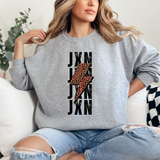 JXN Leopard Baseball Bolt DTF Print