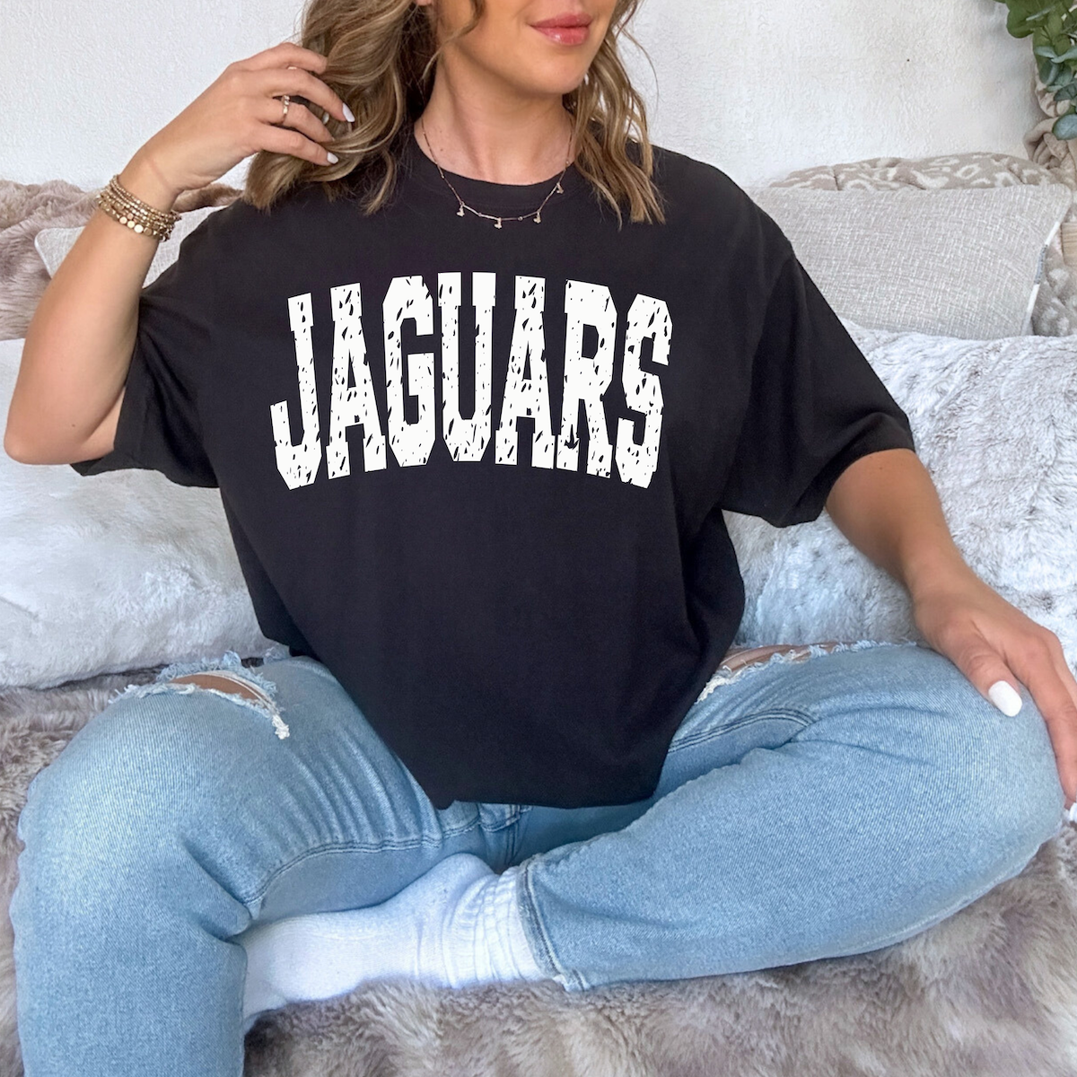 Jaguars Varsity Distressed Teams DTF Print