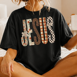 Fall Patchwork Jesus Christian DTF Print