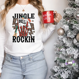 Jingle Bells Rockin Skeleton DTF Print