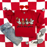 Just a Love Goose Faux Embroidery DTF Print