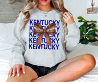 Kentucky Repeat Football Bow DTF Print