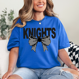 Knights Coquette Checker Bow DTF Print