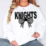 Knights Coquette Checker Bow DTF Print