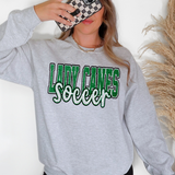 Lady Canes Soccer Glitter School Spirit DTF Print