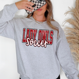Lady Owls Soccer Glitter School Spirit DTF Print