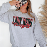 Lady Reds Volleyball Glitter School Spirit DTF Print