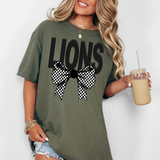 Lions Coquette Checker Bow DTF Print