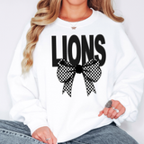Lions Coquette Checker Bow DTF Print