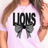 Lions Coquette Checker Bow DTF Print