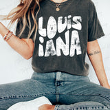 Distressed Louisiana Stacked DTF Print
