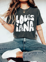 Distressed Louisiana Stacked DTF Print