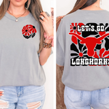 Let's Go Longhorns Floral 01 DTF Print