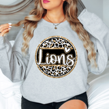 Lions Faux Glitter Gold DTF Print