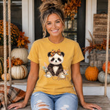 Loved Panda with Fall Bow DTF Print