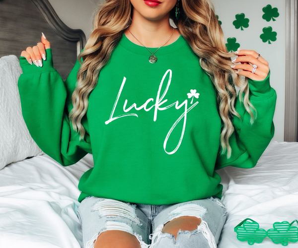Distressed Lucky Screen Print LOW HEAT
