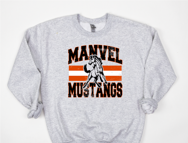 Classic Hometown Manvel Mustangs DTF Print