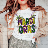 Mardi Gras Sequin Glitter Effect DTF Print