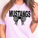 Mustangs Coquette Checker Bow DTF Print