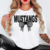 Mustangs Coquette Checker Bow DTF Print