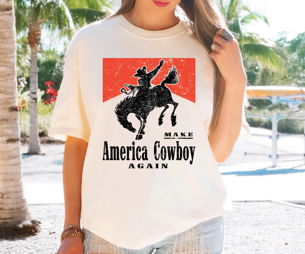 Make America Cowboy Again Distressed DTF Print