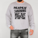 Warning May Nap Suddenly at Any Time DTF Print