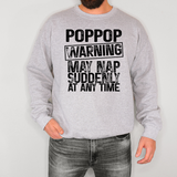 Warning May Nap Suddenly at Any Time DTF Print