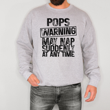 Warning May Nap Suddenly at Any Time DTF Print
