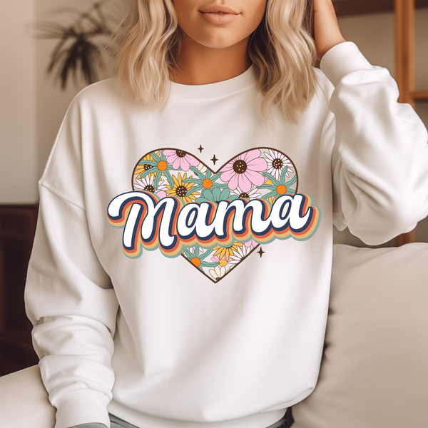 Mama Floral Heart DTF Print