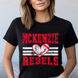 Mckenzie Rebels Grunge Heart Football DTF Print