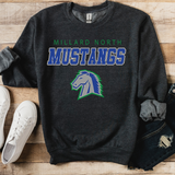 Millard North Mustangs Italic Team DTF Print