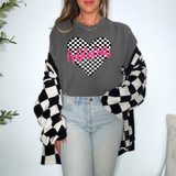 Momma Retro Checker Heart Family Names DTF Print