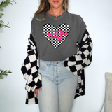 Nan Retro Checker Heart Family Names DTF Print