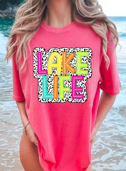 Neon Lake Life Doodle DTF Print