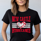 New Castle Hurricanes Grunge Heart Football DTF Print