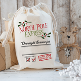 Personalized North Pole Express 2 Santa Sack DTF Print