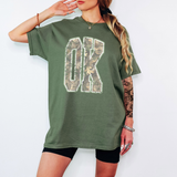 Oklahoma State Camo Grunge Arch DTF Print