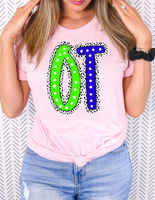 OT neon dot doodle DTF Print