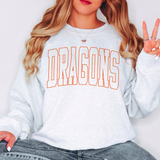 Dragons Outline Arch DTF Print