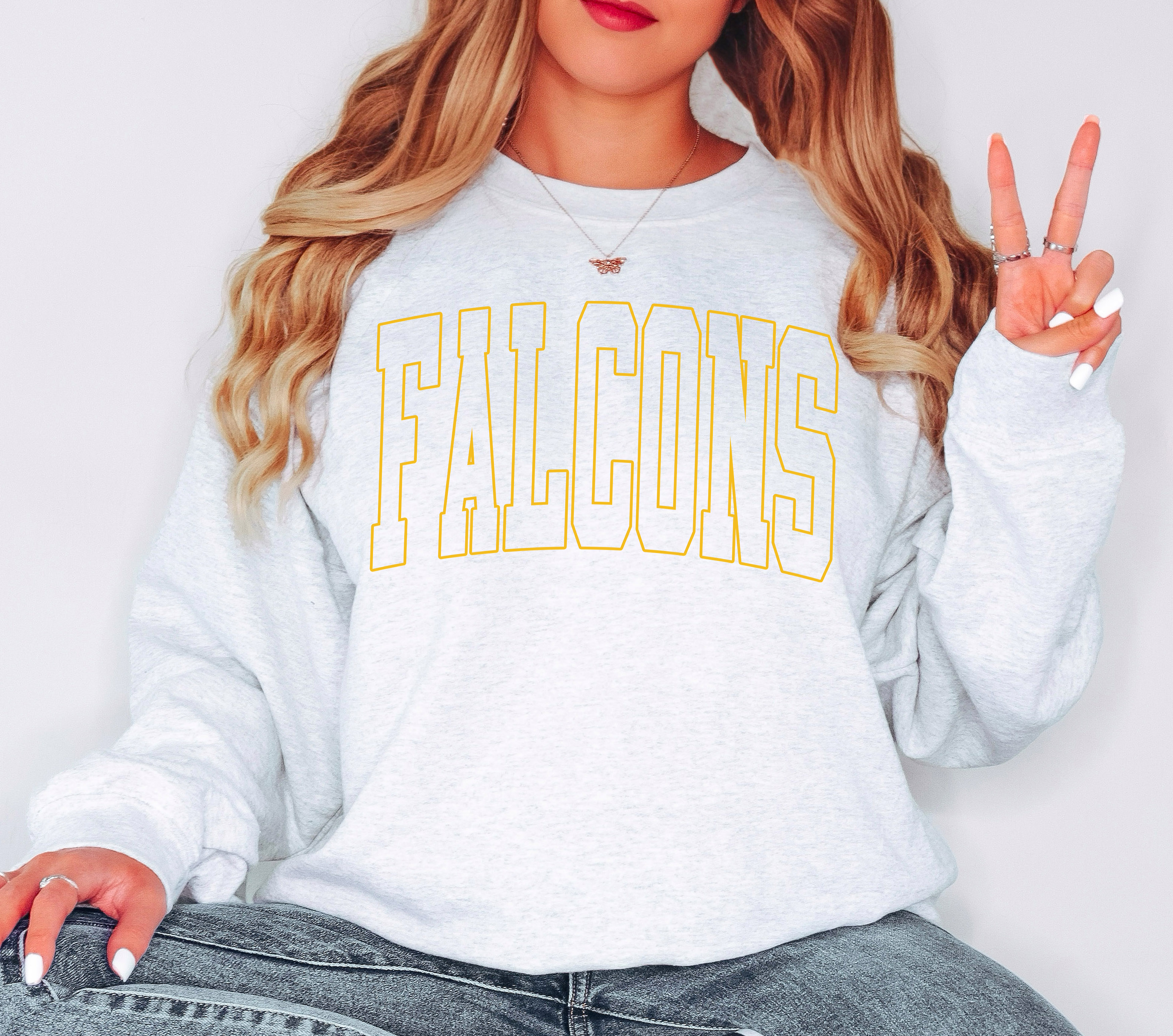 Falcons Outline Arch DTF Print