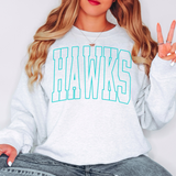 Hawks Outline Arch DTF Print