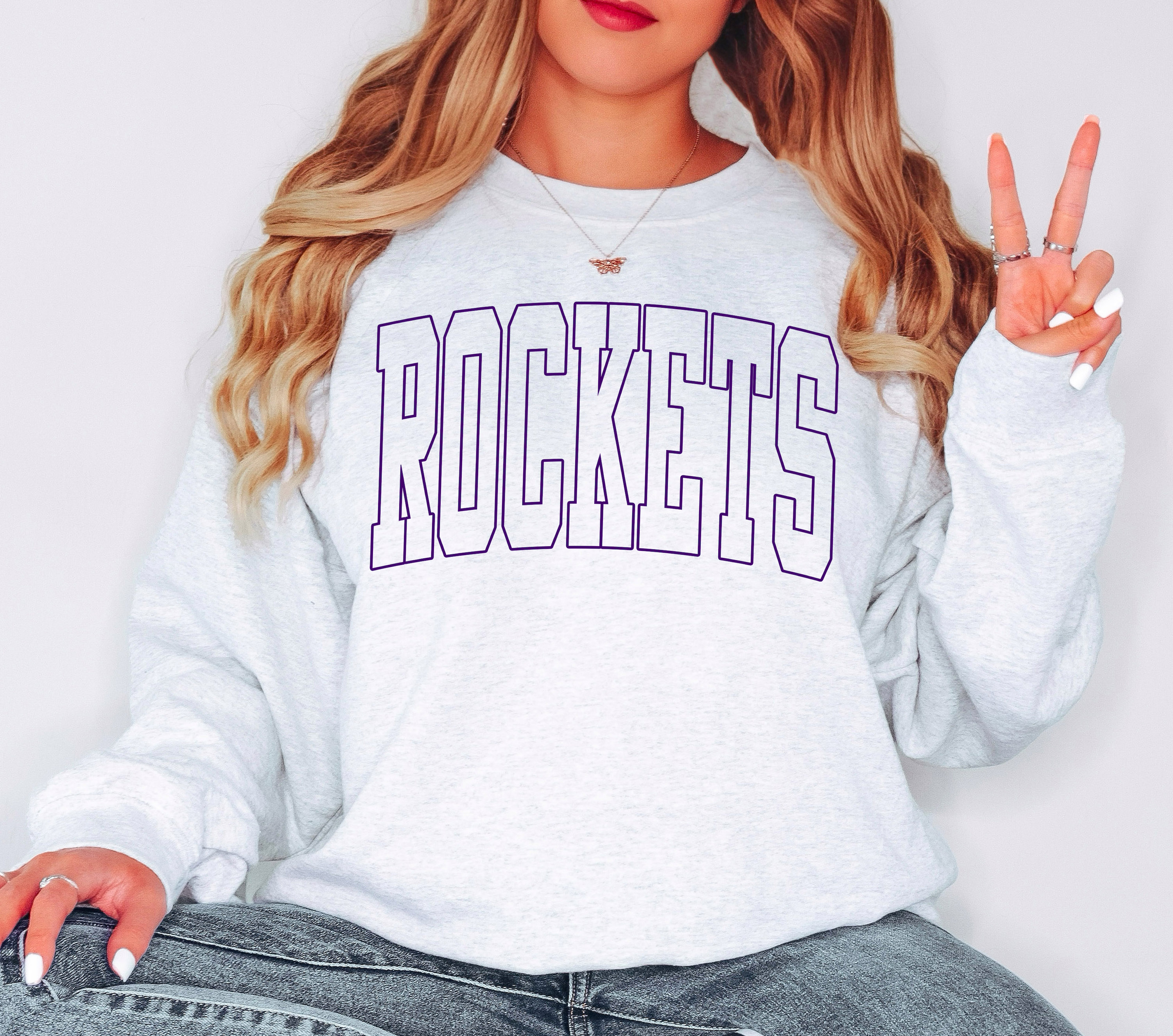 Rockets Outline Arch DTF Print