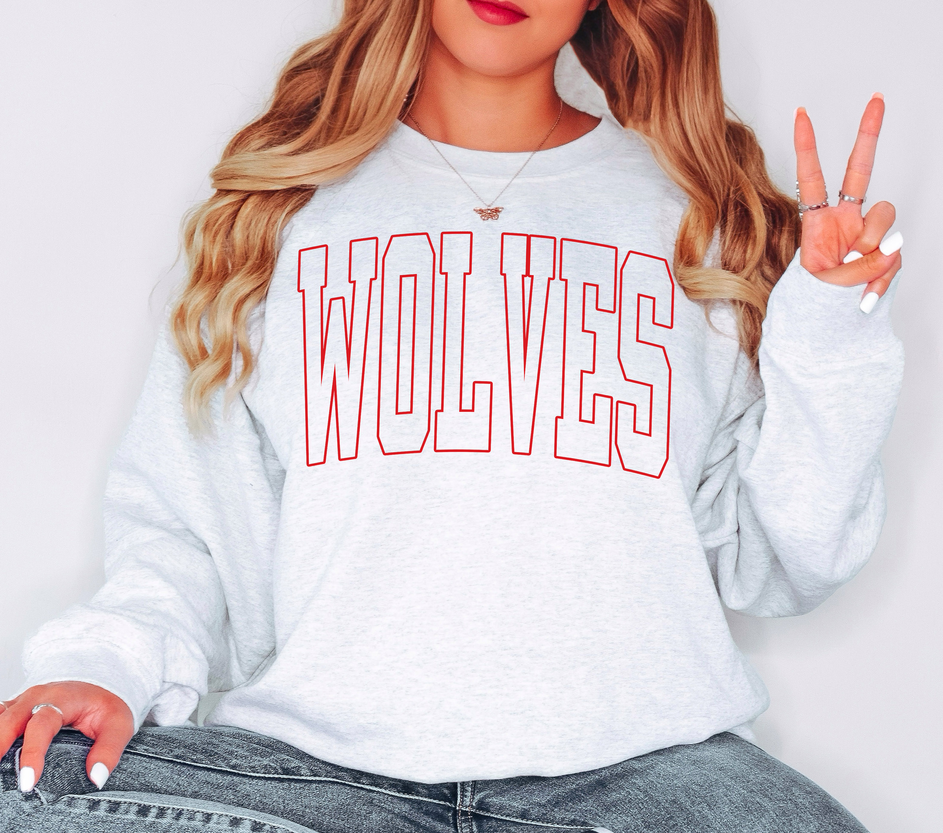 Wolves Outline Arch DTF Print