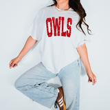 Owls Varsity Distressed Teams DTF Print