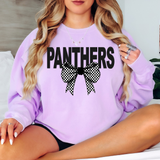 Panthers Coquette Checker Bow DTF Print