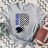 Panthers Mascot Logo Checker DTF Print