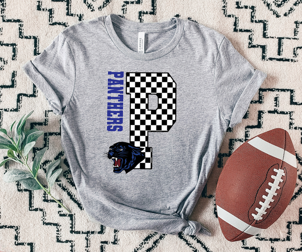 Panthers Mascot Logo Checker DTF Print