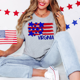 Virginia Plain Flag with Stars and Stripes DTF Print
