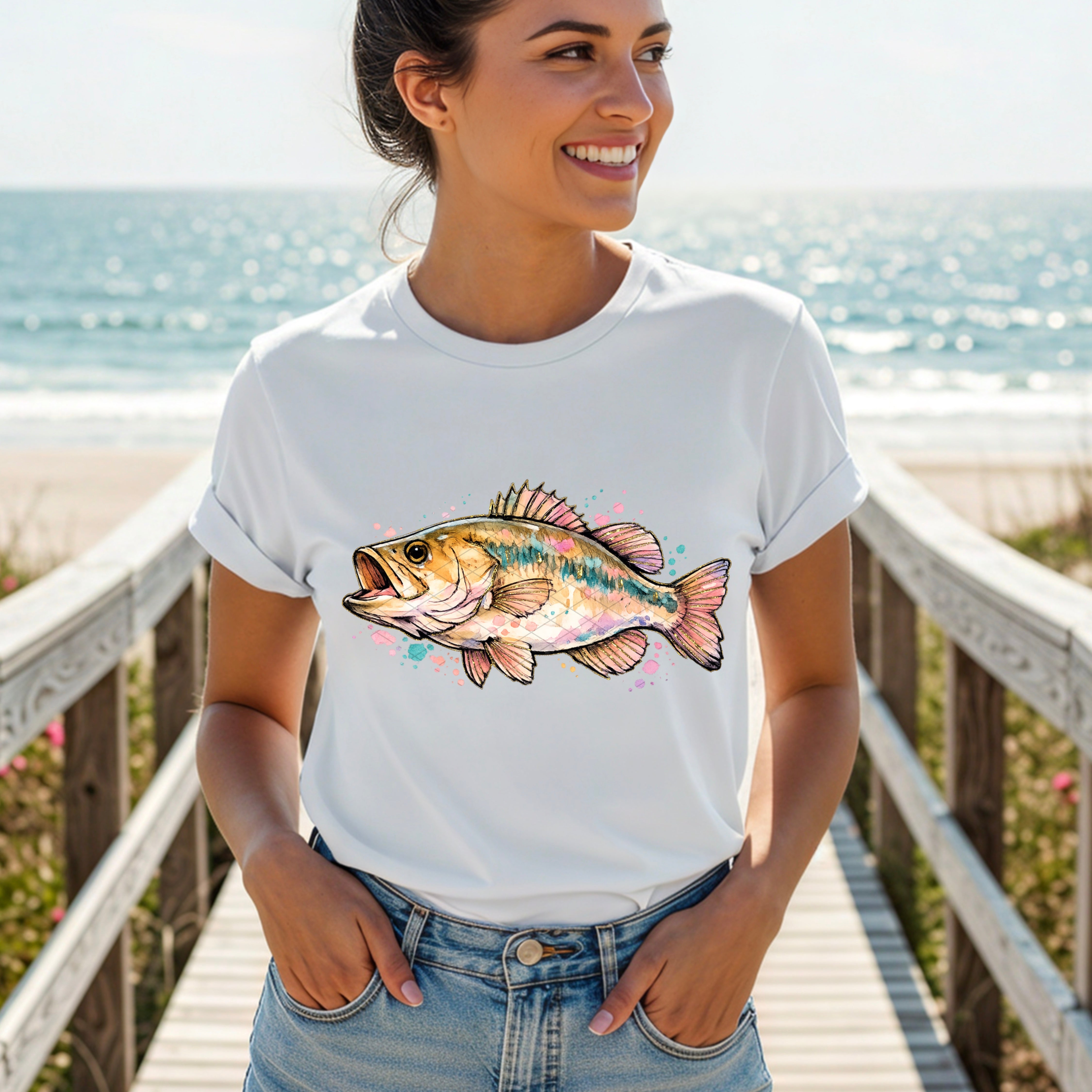 Preppy Summer Fish DTF Print